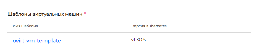 Шаблоны ВМ в провайдере oVirt