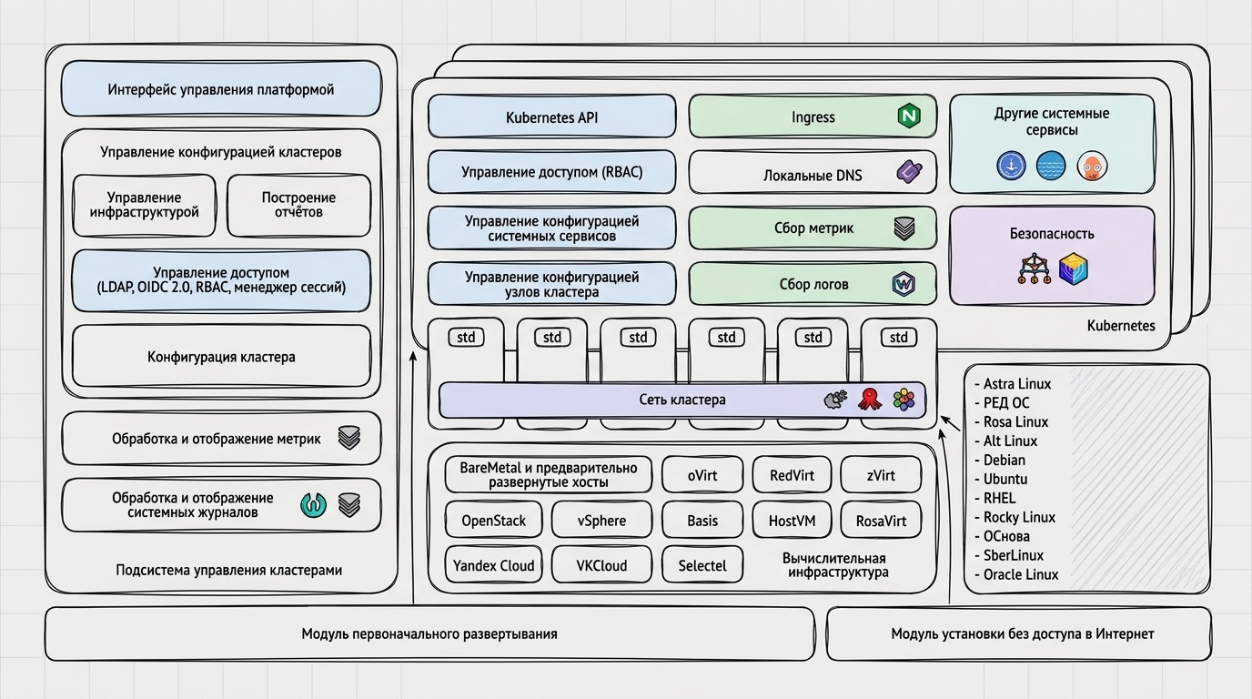 Схема функциональных блоков платформы